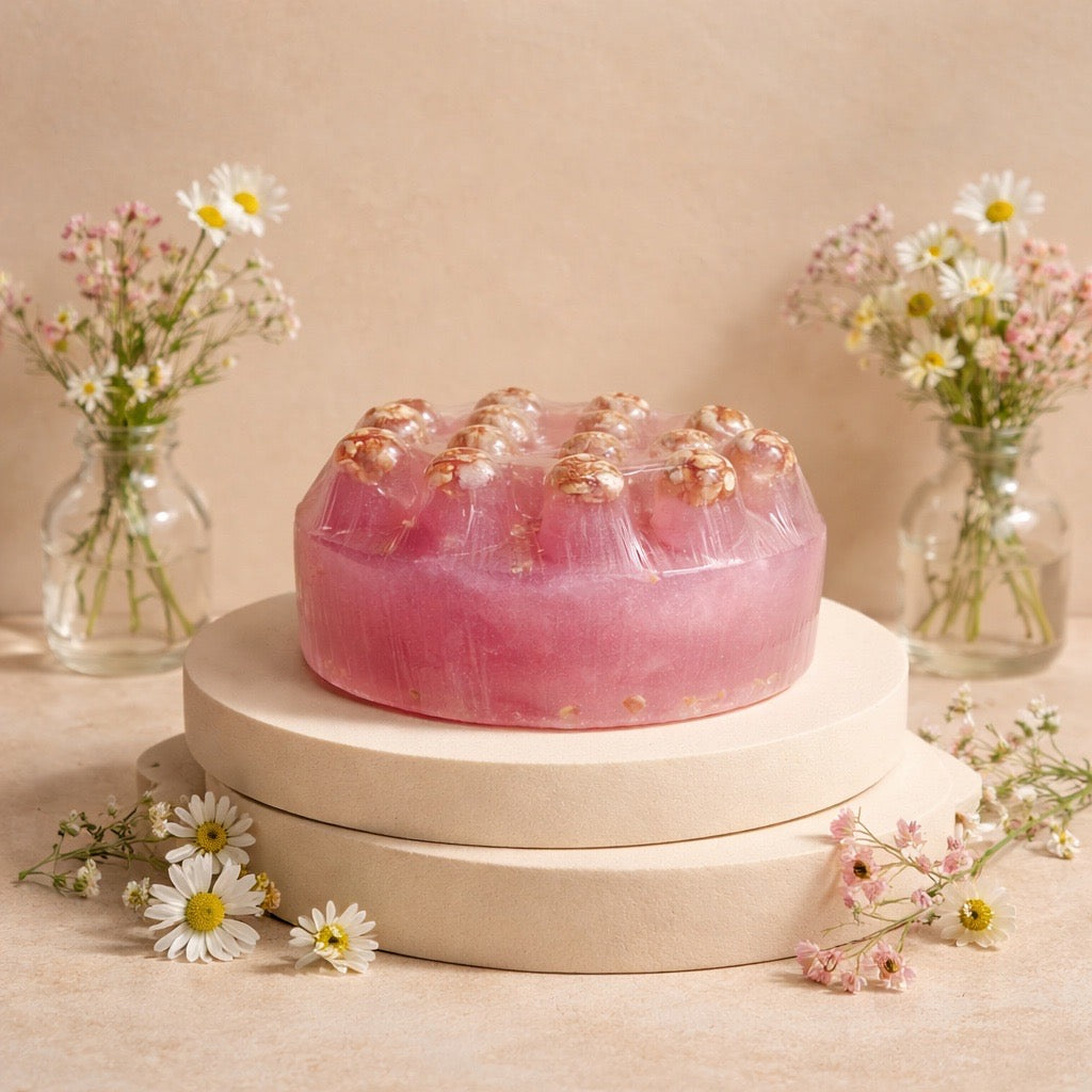 Pink massage soap 